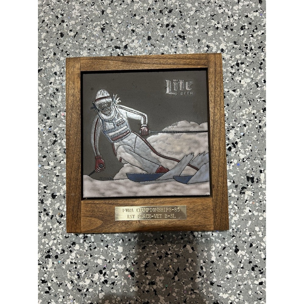 Vintage 1985 Ski Championship 1st Place Lite Beer Tile Plaque Homestead Tile